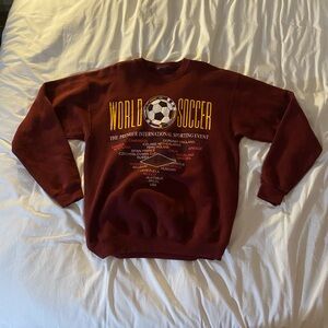 Vintage World soccer dark red crewneck